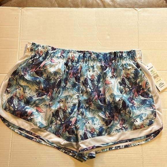 NWT-LEG3ND-1X-blue azure watercolor-running athletic shorts built in underwear - Picture 3 of 12